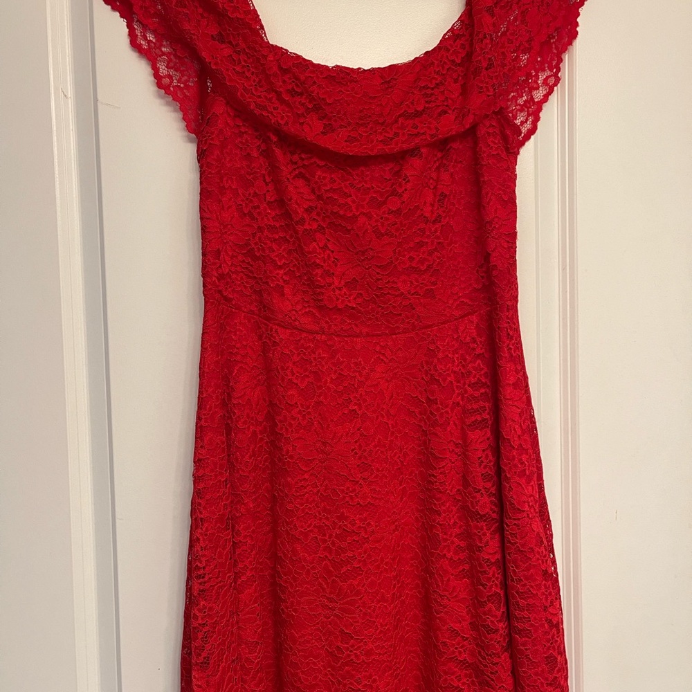 Elegant Red Lace Dress